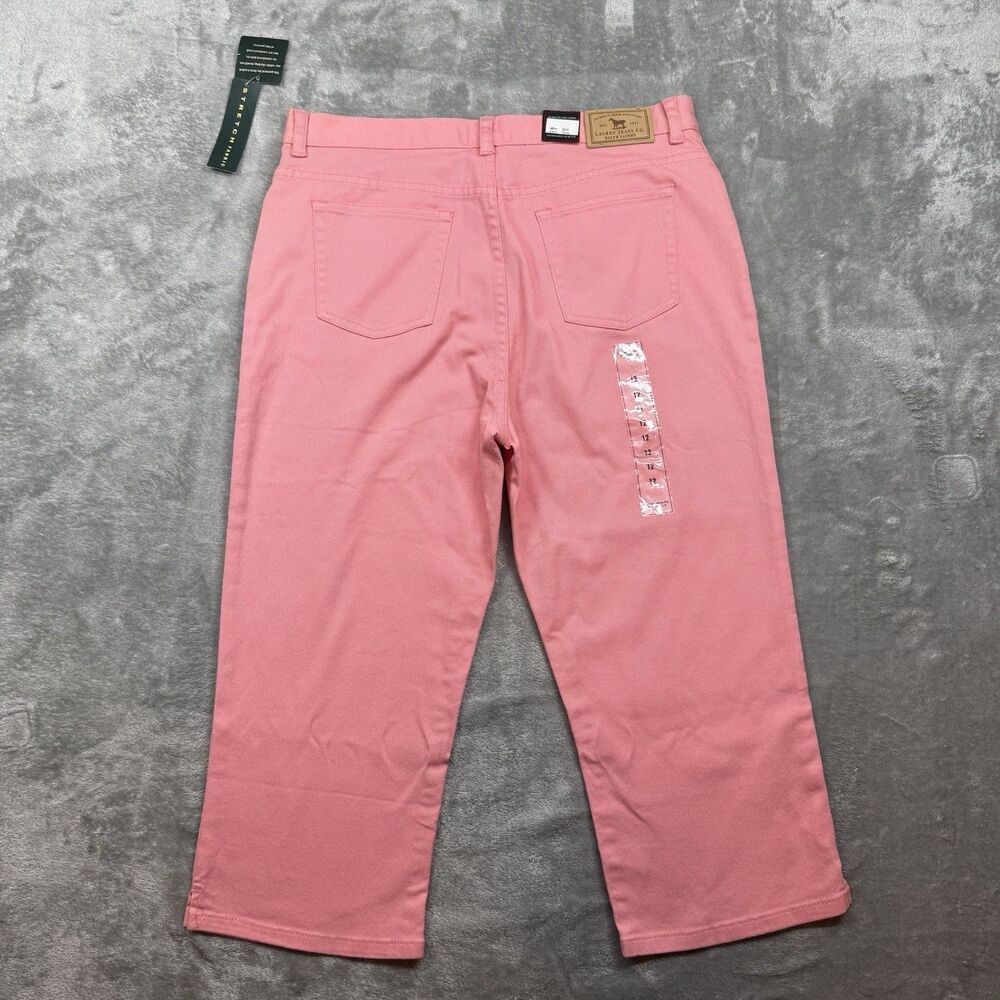 Lauren Jeans Co Jeans Women’s 12 Coral Crop Denim Straight Leg Summer Casual - Picture 2 of 10